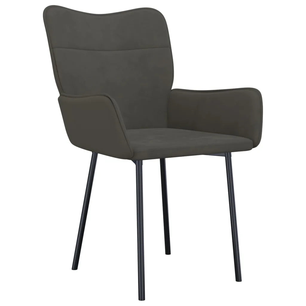 Sedie da Pranzo 2 pz Grigio Scuro in Velluto cod mxl 20562