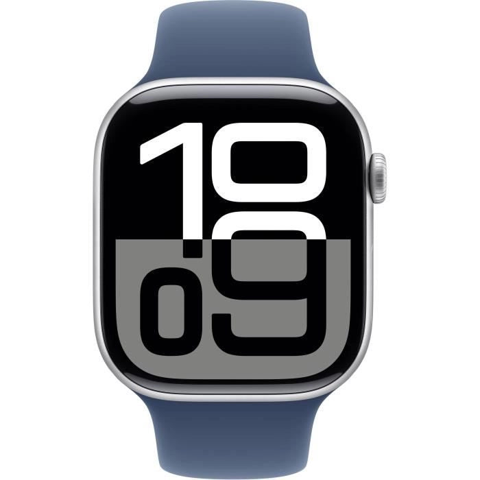 Apple Watch Series 10 GPS - 46 mm - Cassa in alluminio color argento - Cinturino Sport denim - M/L