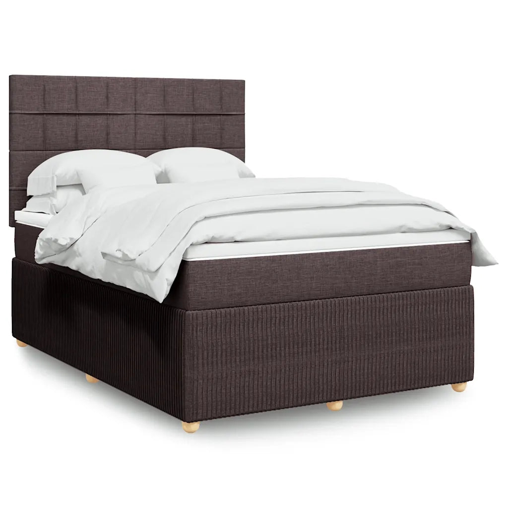 vidaXL Giroletto a Molle con Materasso Marrone Scuro 140x190cm Tessuto