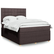 vidaXL Giroletto a Molle con Materasso Marrone Scuro 140x190cm Tessuto