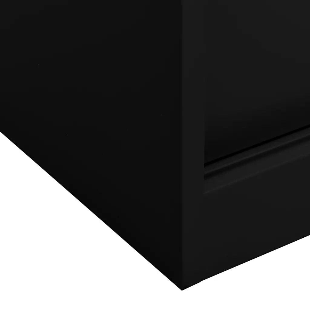 Armadio da ufficio con anta scorrevole 90 x 40 x 90 cm robusto e sicuro design moderno in acciaio nero 02_0046812