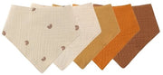 Slittini per neonati a forma di triangolo, asciugamani per neonati in tessuto di mousseline doppio strato, morbidi e assorbenti con 2 bottoni regolabili per neonati maschi e femmine, unisex, confezione da 5 pezzi
