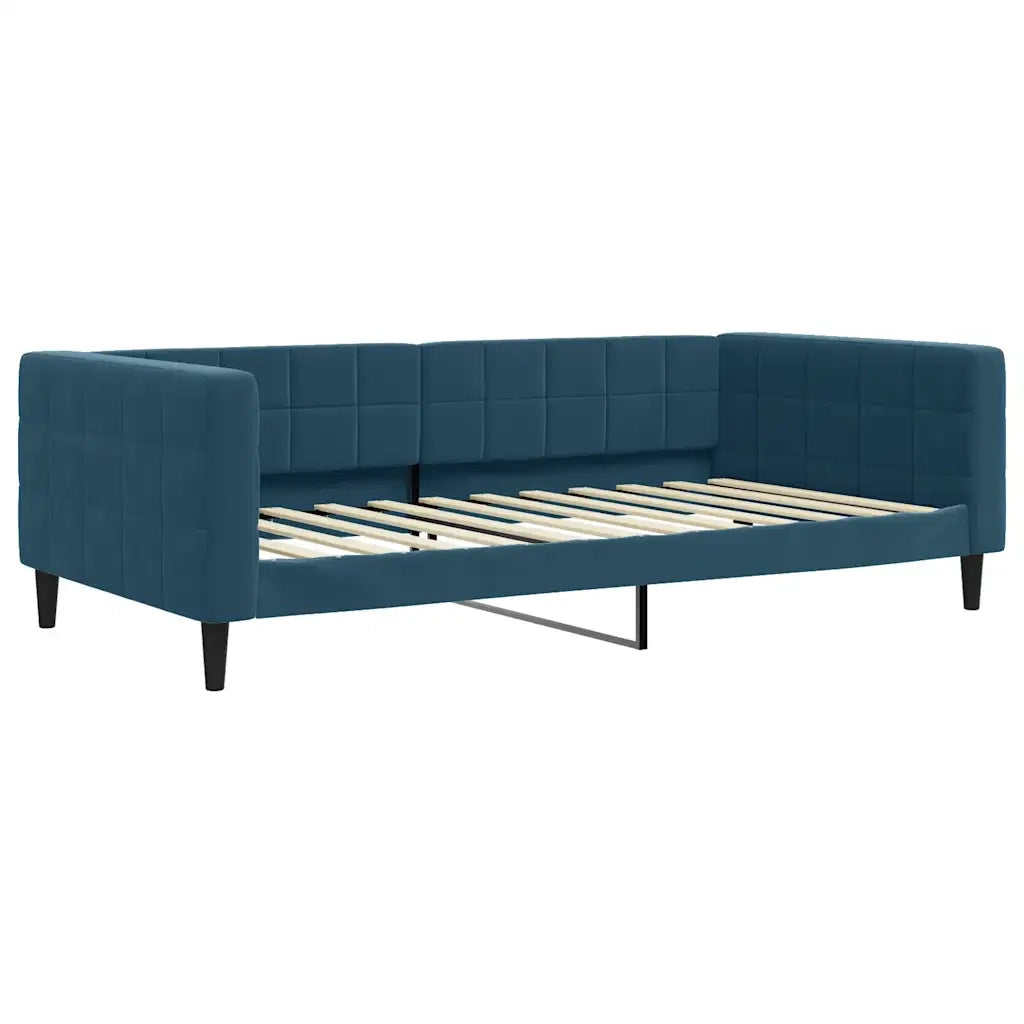 Divano Letto Estraibile con Cassetti Blu 100x200 cm in Velluto 3196769
