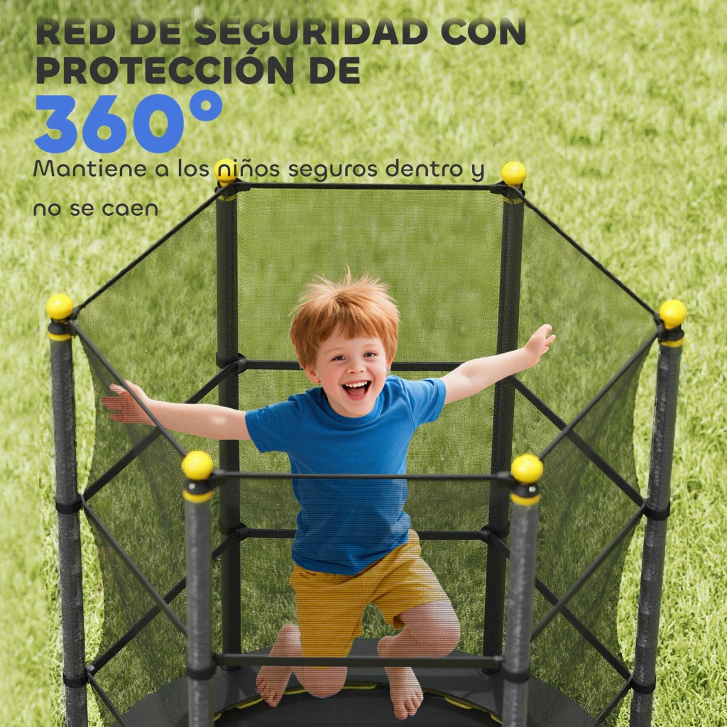 Trampolino per Bambini ¨C zephmum ¨C Nero, Acciaio, ?140 cm