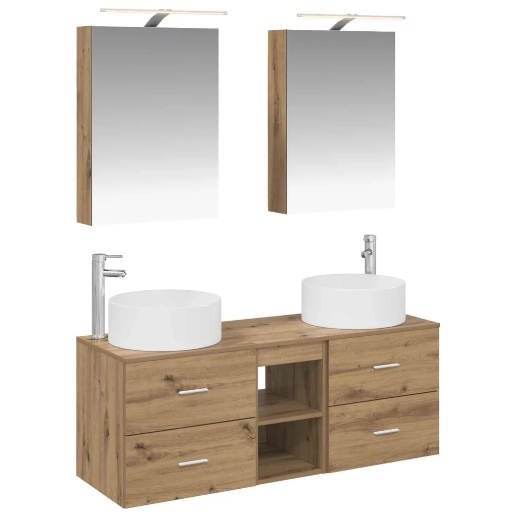 Set di mobili per il bagno 5 pcs Rovere Artigianale 3407078