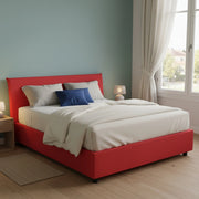 Letto Matrimoniale Ariadni, Letto Matrimoniale Materasso Incluso Made in Italy, Rosso