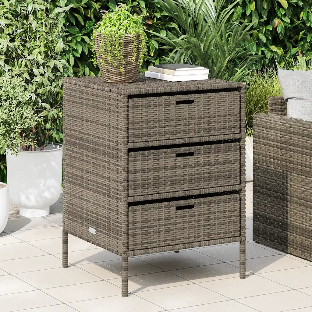 Armadietto Portaoggetti Giardino Grigio 55x59x80cm Polyrattancod mxl 110514