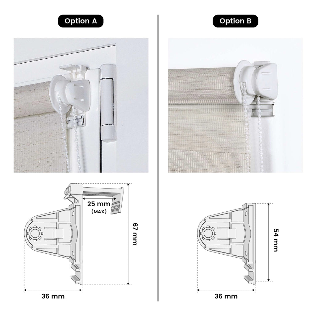 Tenda a Rullo giorno / notte installazione senza foratura EasyFix Lino 75x180 cm