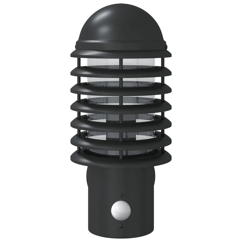 Set di 2 applique da esterno con sensore di movimento IP44 15 x 15 x 33,5 cm acciaio inox nero 02_0056574