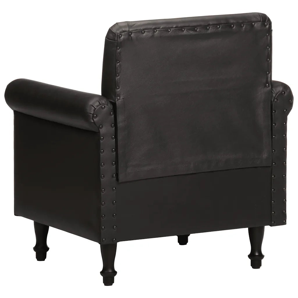 Poltrona a Pozzetto Nera in Vera Pelle cod mxl 21239