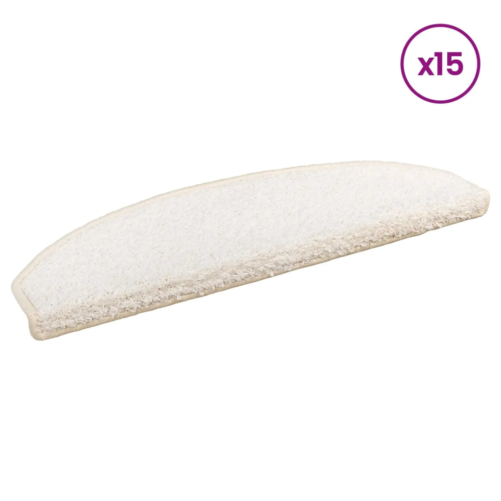 Tappetini per scale autoadesivi 15 pz 80 x 24,5 x 3,5 cm Bianco 42038657