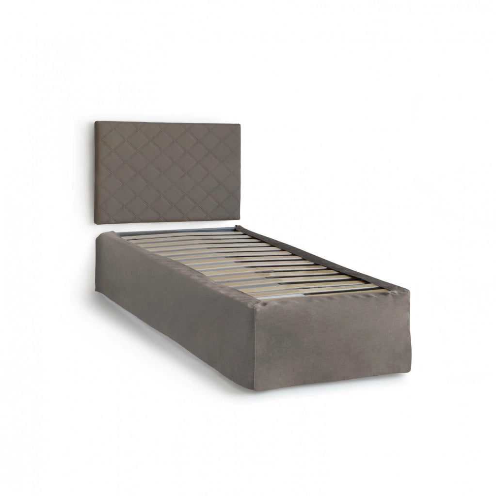 Ascra, Letto Singolo Materasso Incluso Made in Italy, Grigio Tortora