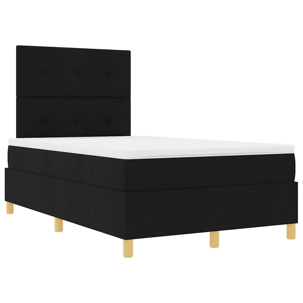 Letto a Sorgente LED con materasso Nero 120 x 190 cm Tessuto 3343084