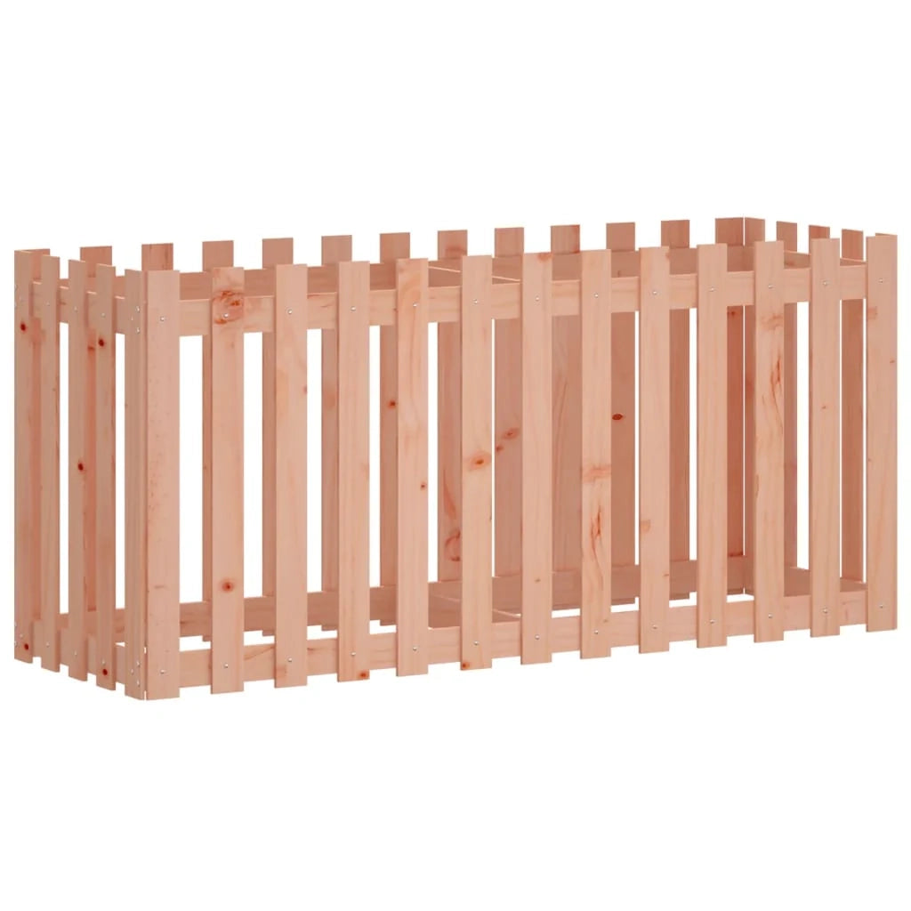 Fioriera rialzata per piante e fiori adatta a terrazze giardini e orti. Completa di recinzione in legno massello di abete Douglas marrone (02_0039824).
