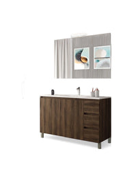 Mobile da Bagno a Terra con Lavabo 100 cm e Specchio Bali Light 2+3 Noce Scuro