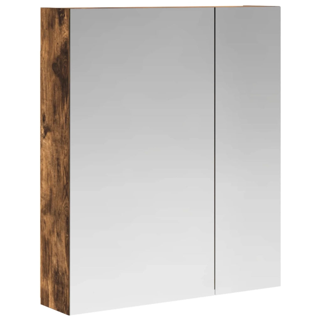Mobiletto per specchio da bagno Rovere fumé 60 x 14,5 x 70 cm
