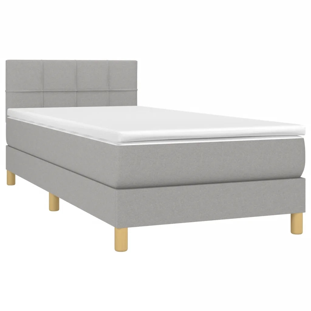 Letto a Molle Materasso e LED-Struttura Letto con Materasso Grigio Chiaro 80x200 cm Tessuto 454011