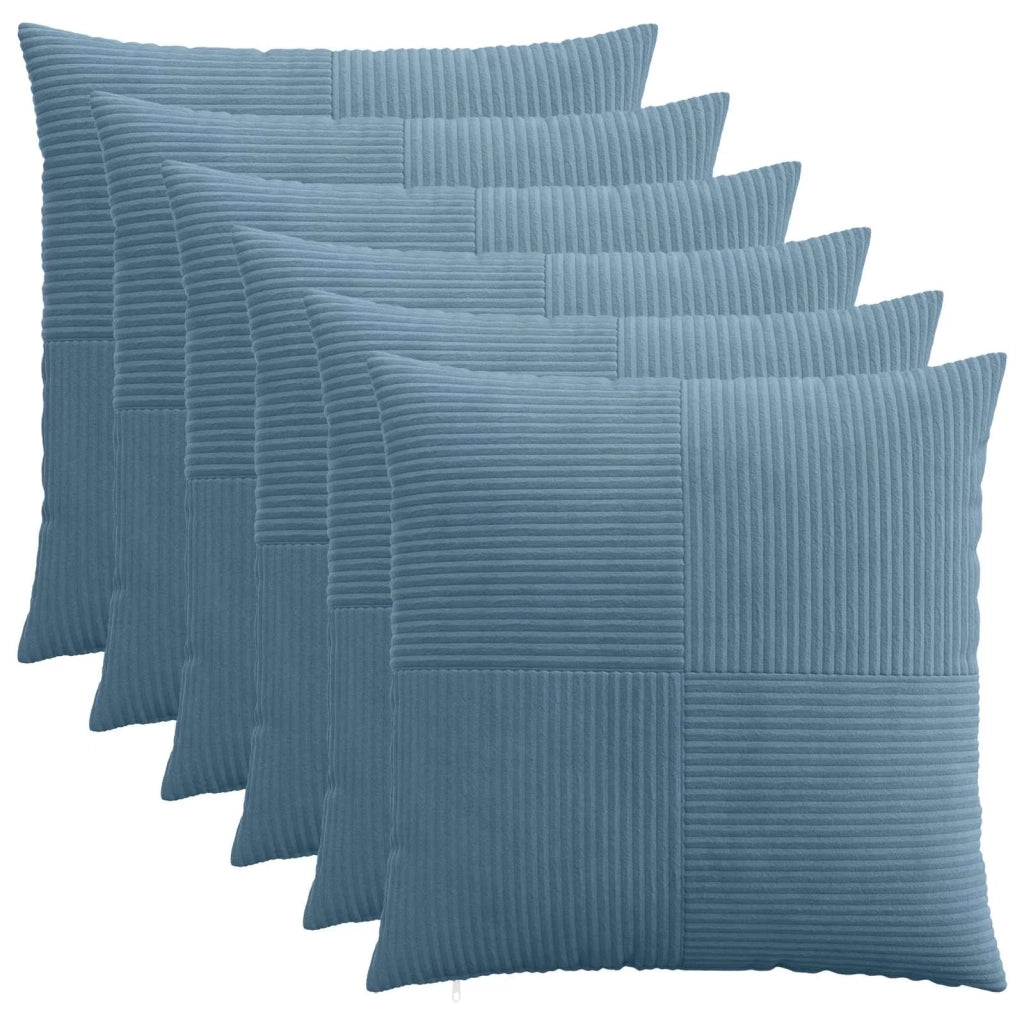 Federa 6 pcs ALMELO Blu 55 x 55 cm corduroy 915312