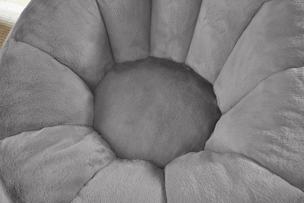 POLTRONA Sacco a Fiore con Poggiapiedi 105x105x70 cm Grigio