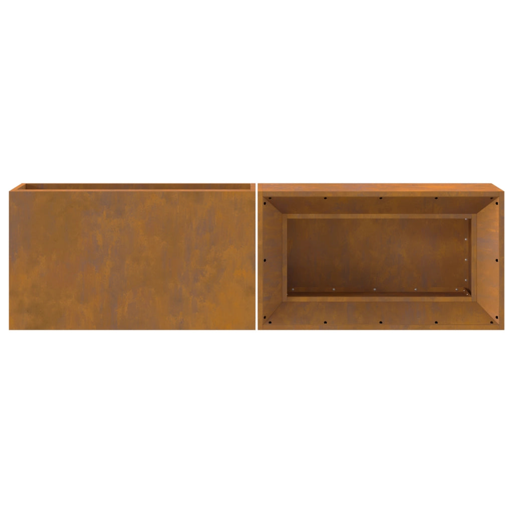 Focolare con Stoccaggio per Legna 160x45x35 cm Acciaio Invecchiato