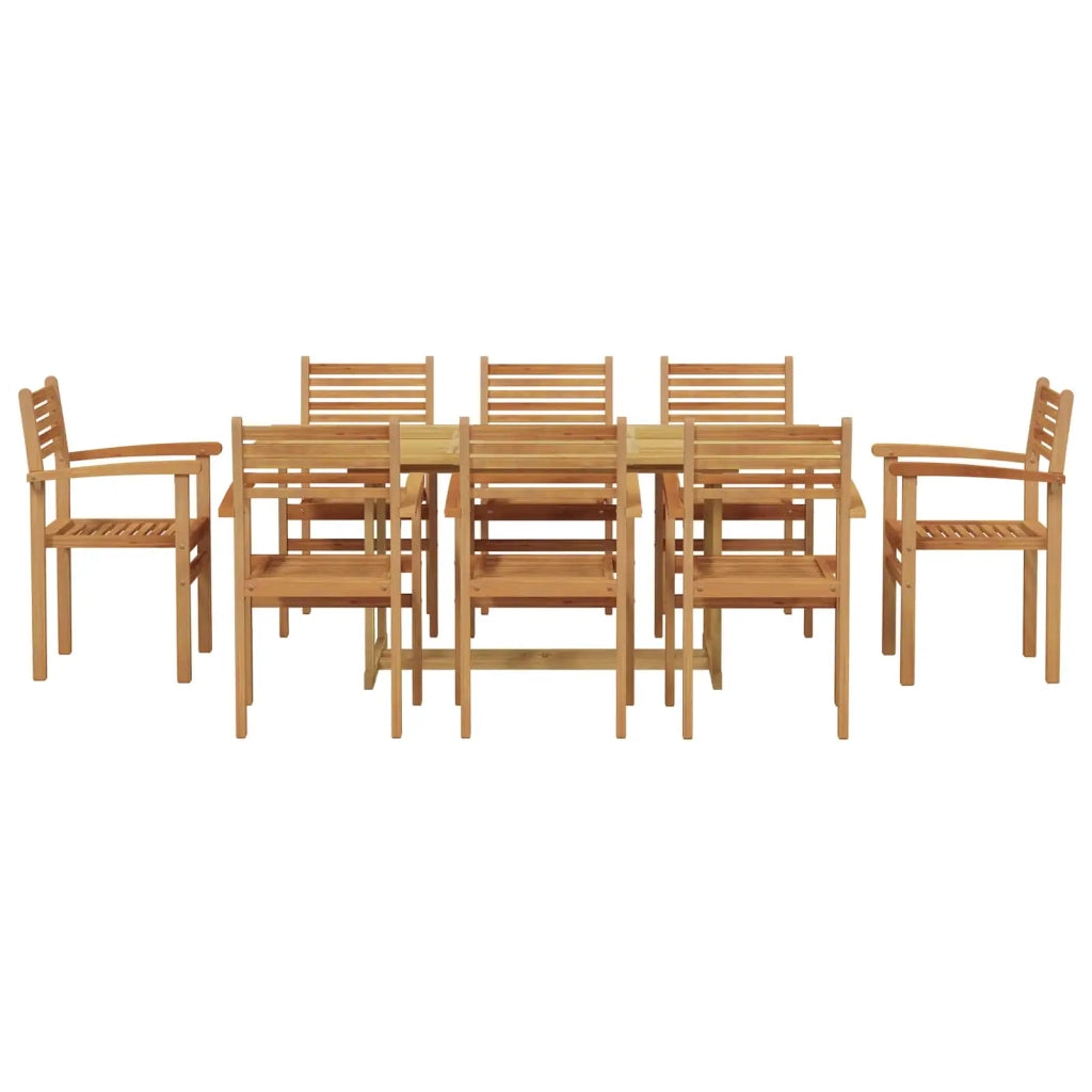 Set da Pranzo per Giardino 9 pcs Marrone Legno di teak solido