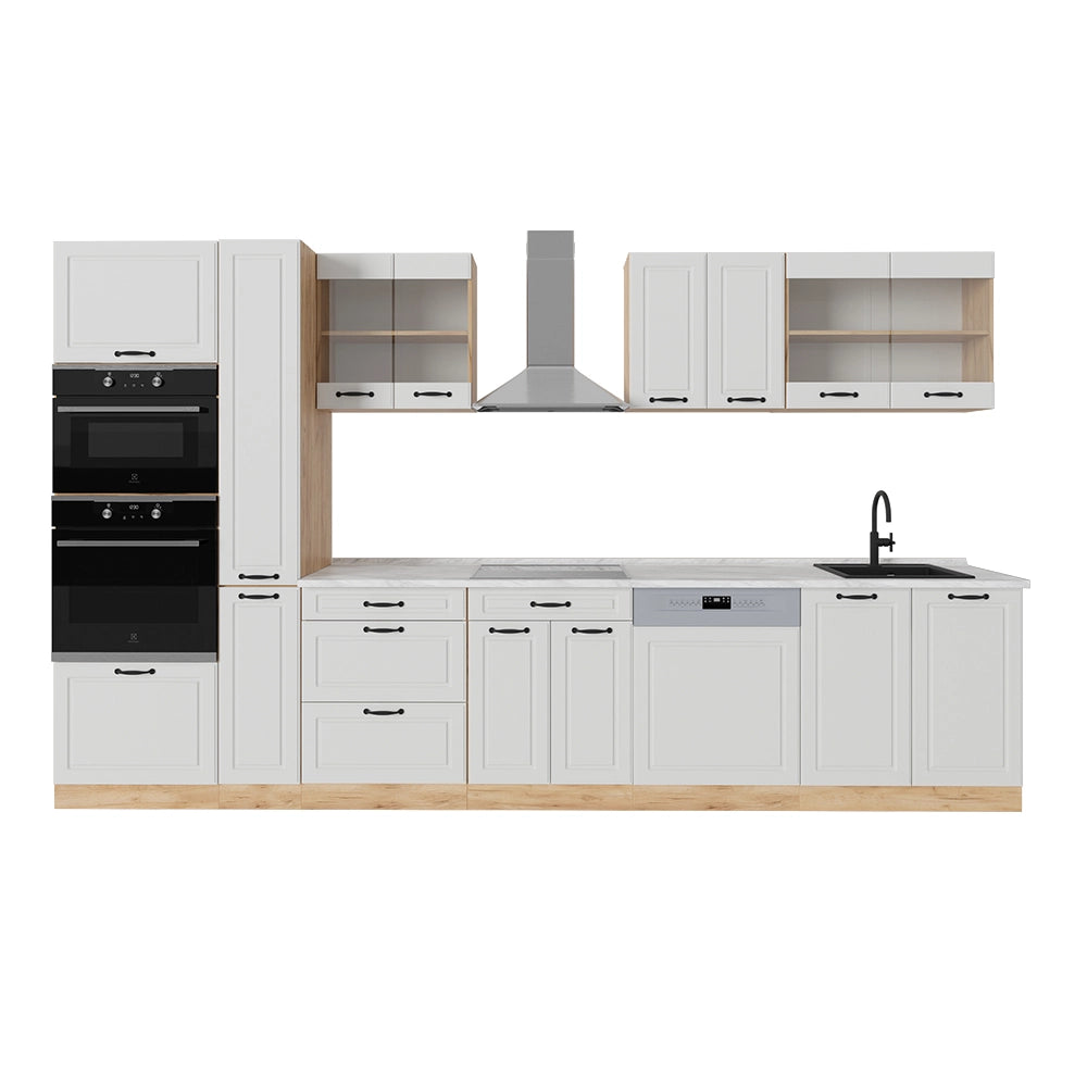 Vicco Cucina completa Casa di campagna bianca/quercia dorata 350 cm , PL Marmo