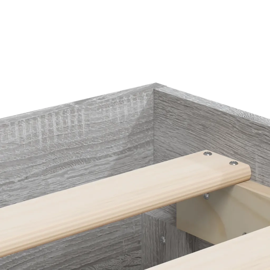 Giroletto Cassetti-Struttura Letto con contenitore Grigio Sonoma 140x200 cm Legno Multistrato 168708