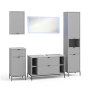 Vicco Set di mobili da bagno Grigio 5 parti
