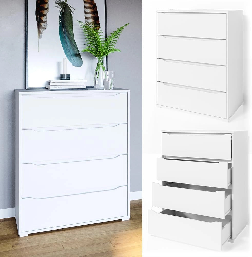 Cassettiera per camera da letto Ruben, Bianco, 48 x 101.6 cm, per riporre abiti e oggetti di uso quotidiano
