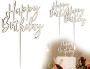 Set di decorazioni per torta in legno da 2 pezzi - Dimensioni 15 x 20 cm - Decorazioni per torta per compleanno - Materiale duraturo