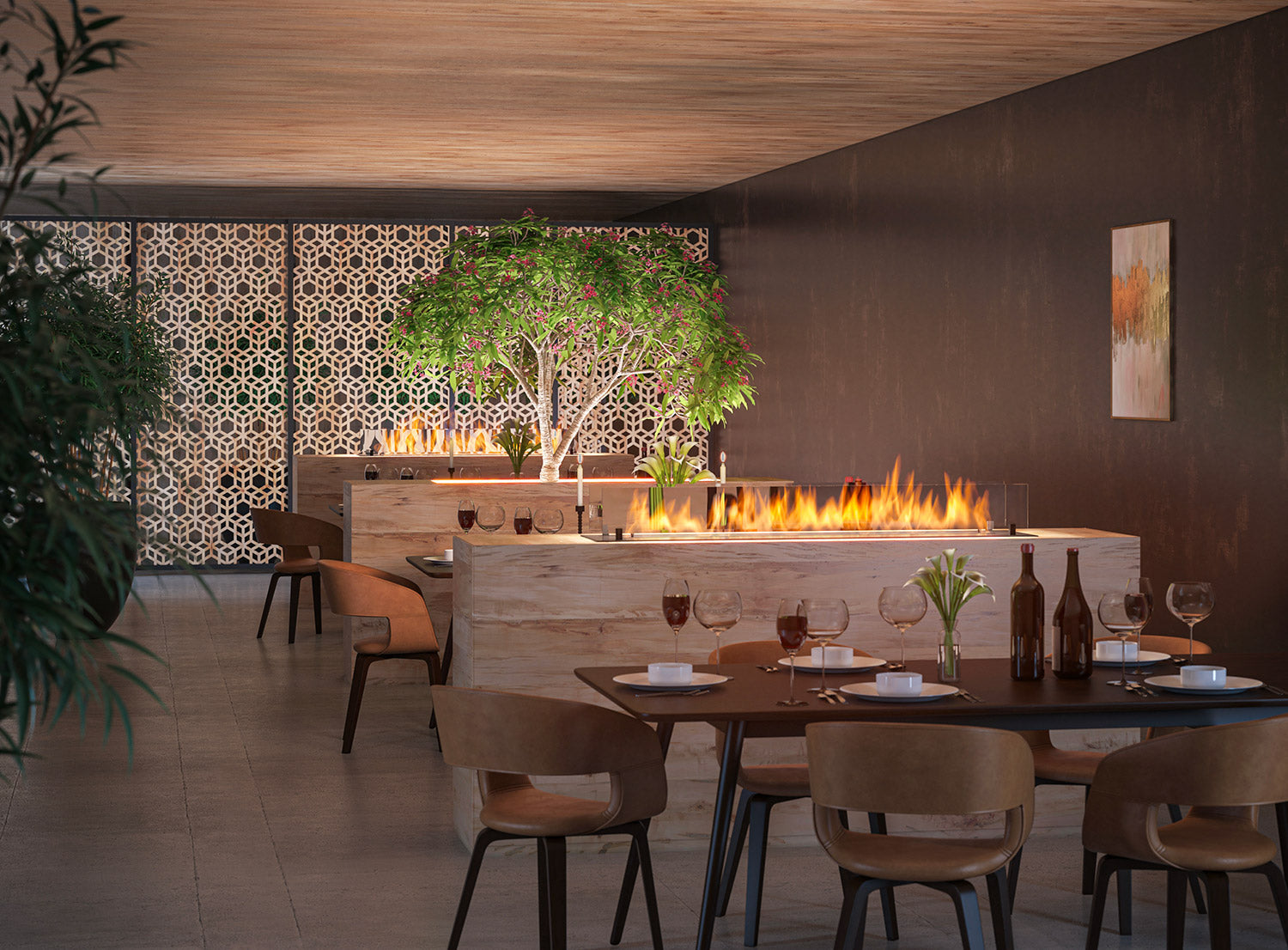 Bruciatore a Bioetanolo da Incasso 150x32x15 cm Insert Slim 1500 Nero con Vetro