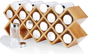 Organizzatore di Cucina in Bambù - Grande - 18 Contenitori per Erbe - 43 cm x 95 cm x 18 cm - Etichette per Erbe