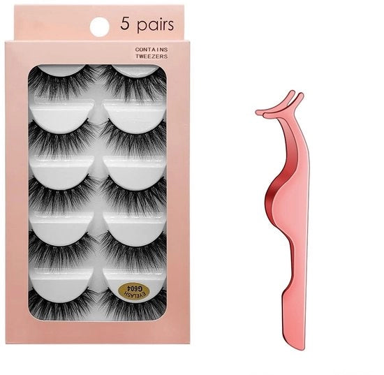 Pestañas Postizas 3D - 10 Paar - Falsi Wimperi a 3D - Manuali - Fibre Importate - Inclusa Pinza per Wimperi - Soffici e Comodi