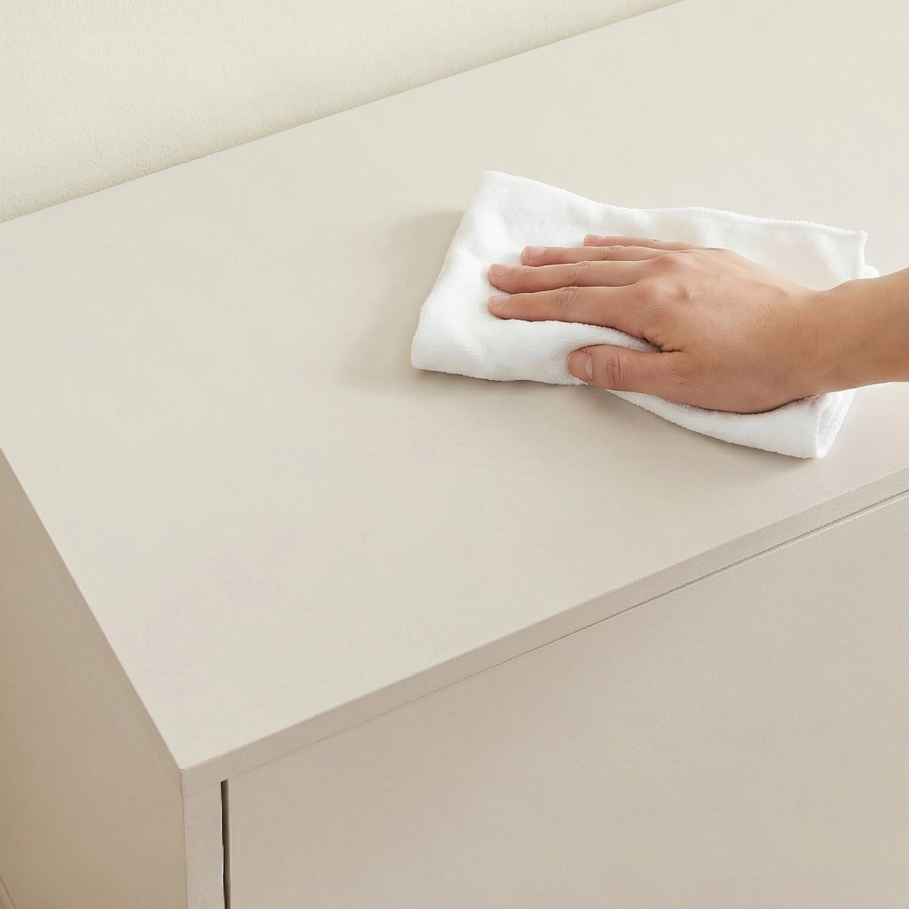 Armadietto Boxholm Credenza Bassa con 3 Ante Push-Open e 2 Vani Aperti 160x30x57 cm Avena Oatmeal [en.casa]
