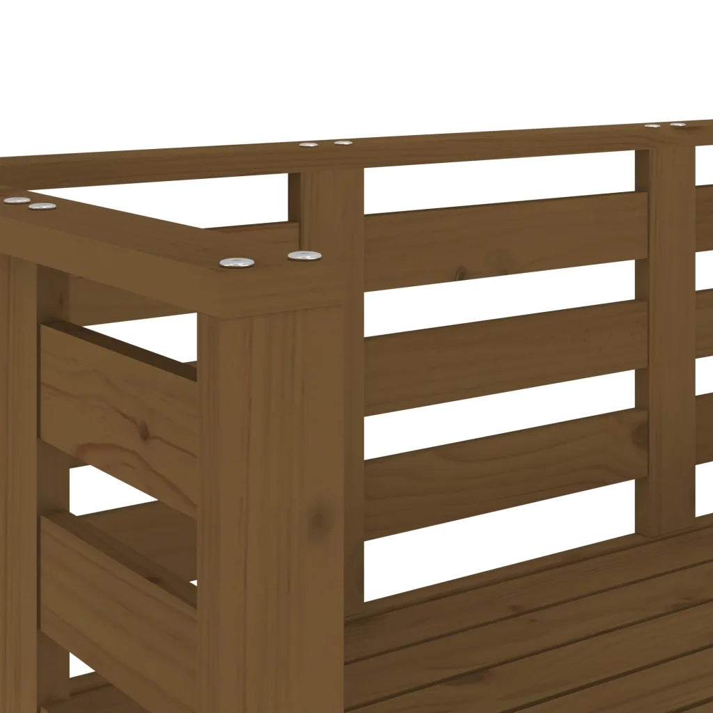 Panca da Giardino-Sgabello-Panca da esterno Ambra 111,5x53x71 cm Legno Massello di Pino