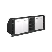 Set di mobili sottotetto Rion Bianco lucido/Antracite 210 cm Set di 5 carcasse armadio profondità 60 cm Vicco