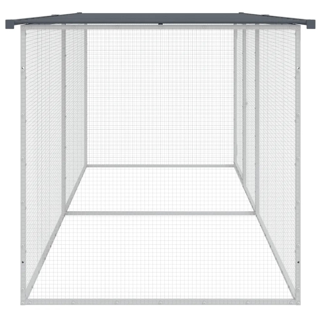 Gabbia per polli con tetto antracite 203x98x90 cm in acciaio zincato 3189049