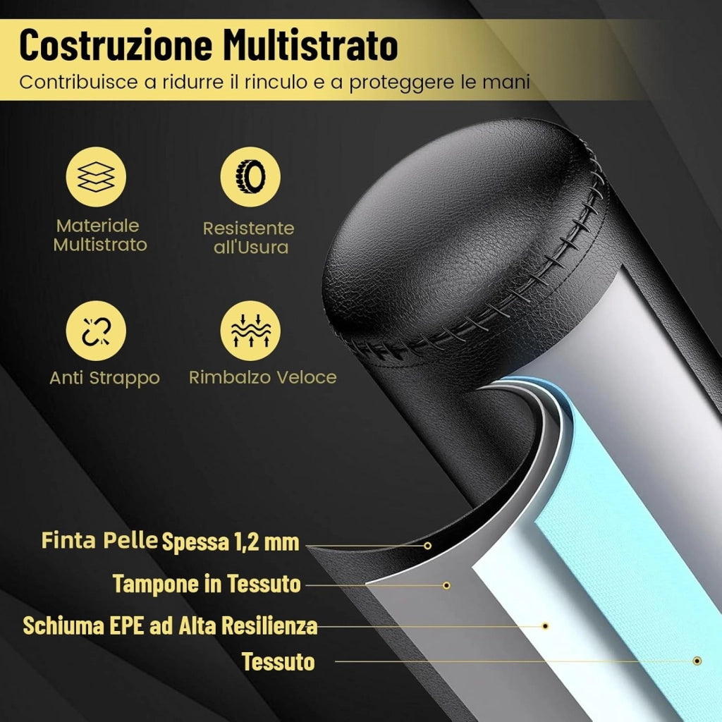 Sacco da Boxe 173 cm, Sacca da Boxe da Terra Autoportante e Pesante con Guantoni, Base a Ventosa, Costruzione a 5 Strati e Sistema Antivibrazioni per Adulti e Palestra Domestica