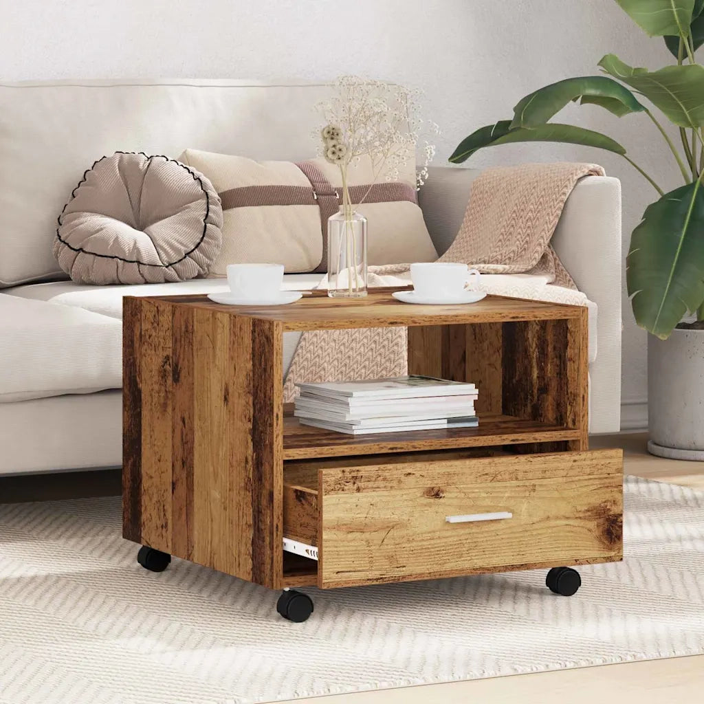 Tavolino da salotto con cassetto Legno vecchio 55 x 55 x 45cm 880468