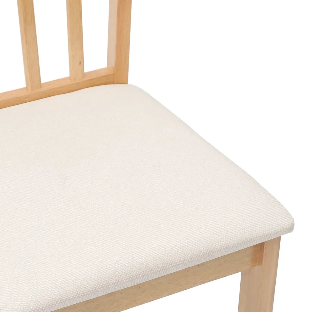 Sedie da Pranzo con Cuscini 2 pz Naturale Legno Massello Hevea 4102389