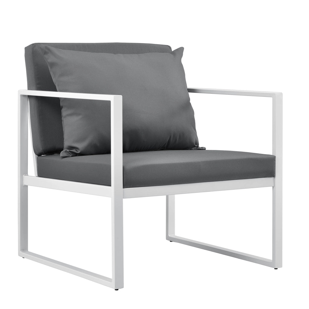 Set Lerum di 2 Poltrone da Giardino Sedie per Esterno con Cuscini - Bianco / Grigio casa.pro