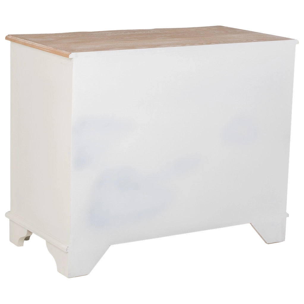 Cassettiera in legno a 3 cassetti bianco 100x50x80