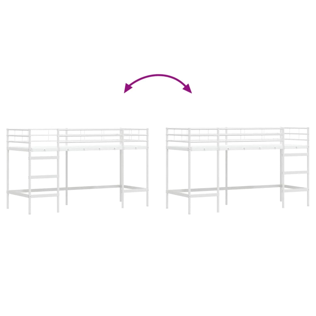 Struttura del letto loft per bambini-Giroletto per bambini Bianco 74,5 x 190 cm