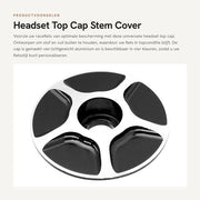 Copricapo per stelo di testa in alluminio a 4 colori - Protezione per bicicletta da corsa - Leggero - Nero