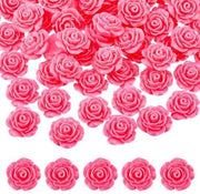 Rosette a 3D in legno 80 pezzi - Piatti senza foro - Colorazione a effetto vetro - Per creare collane di fiori per DIY