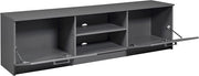 MOBILE BASSO ELENZIO PORTA TV 2 ANTE + 2 VANI A GIORNO 180x51x40 CM GRIGIO GRAFITE