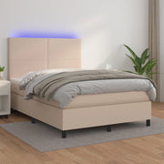 Giroletto Molle Materasso e LED Cappuccino 140x190cm Similpellecod mxl 75064
