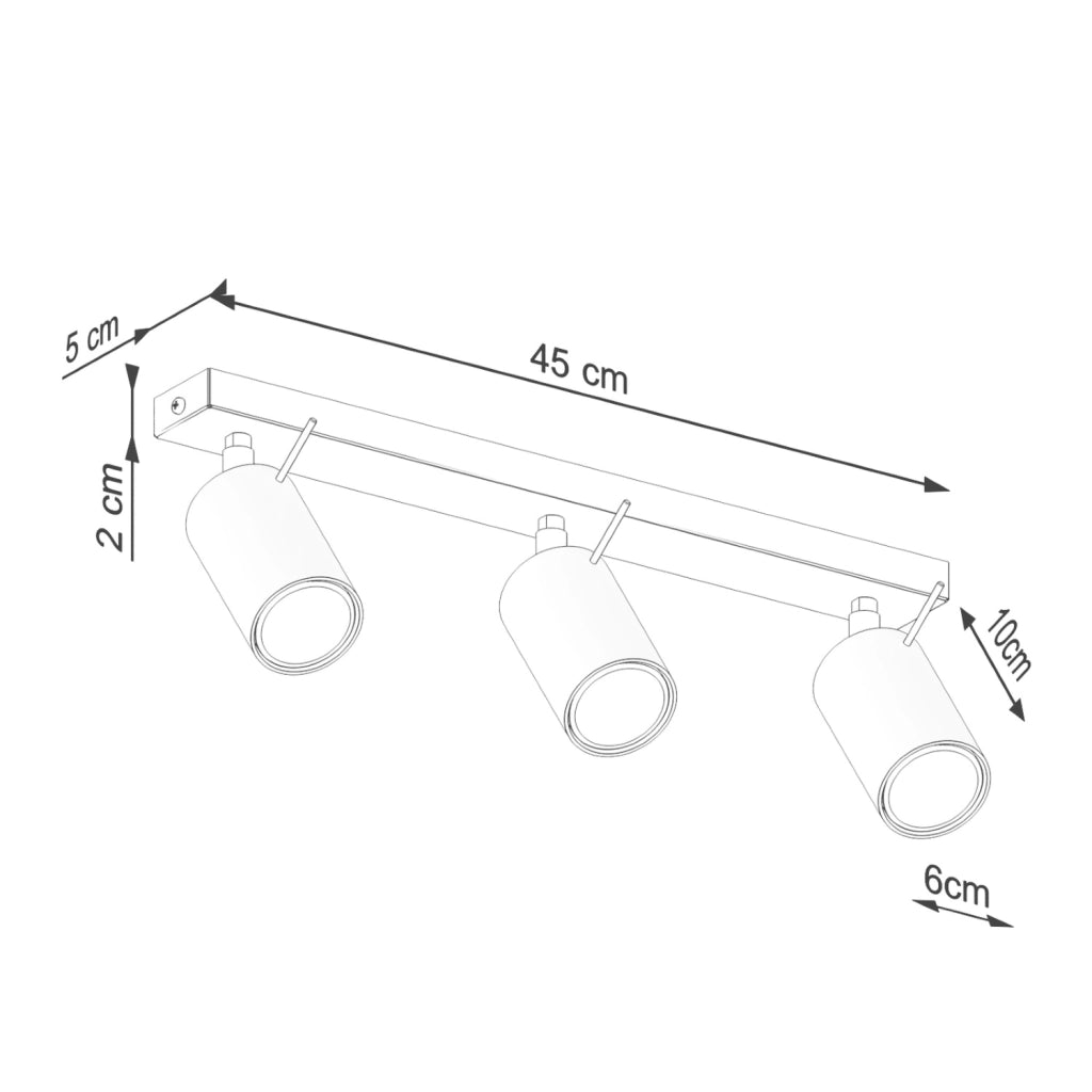 Plafoniera TORQUE Pure Lume ocra rossa 3xGU10 45cm
