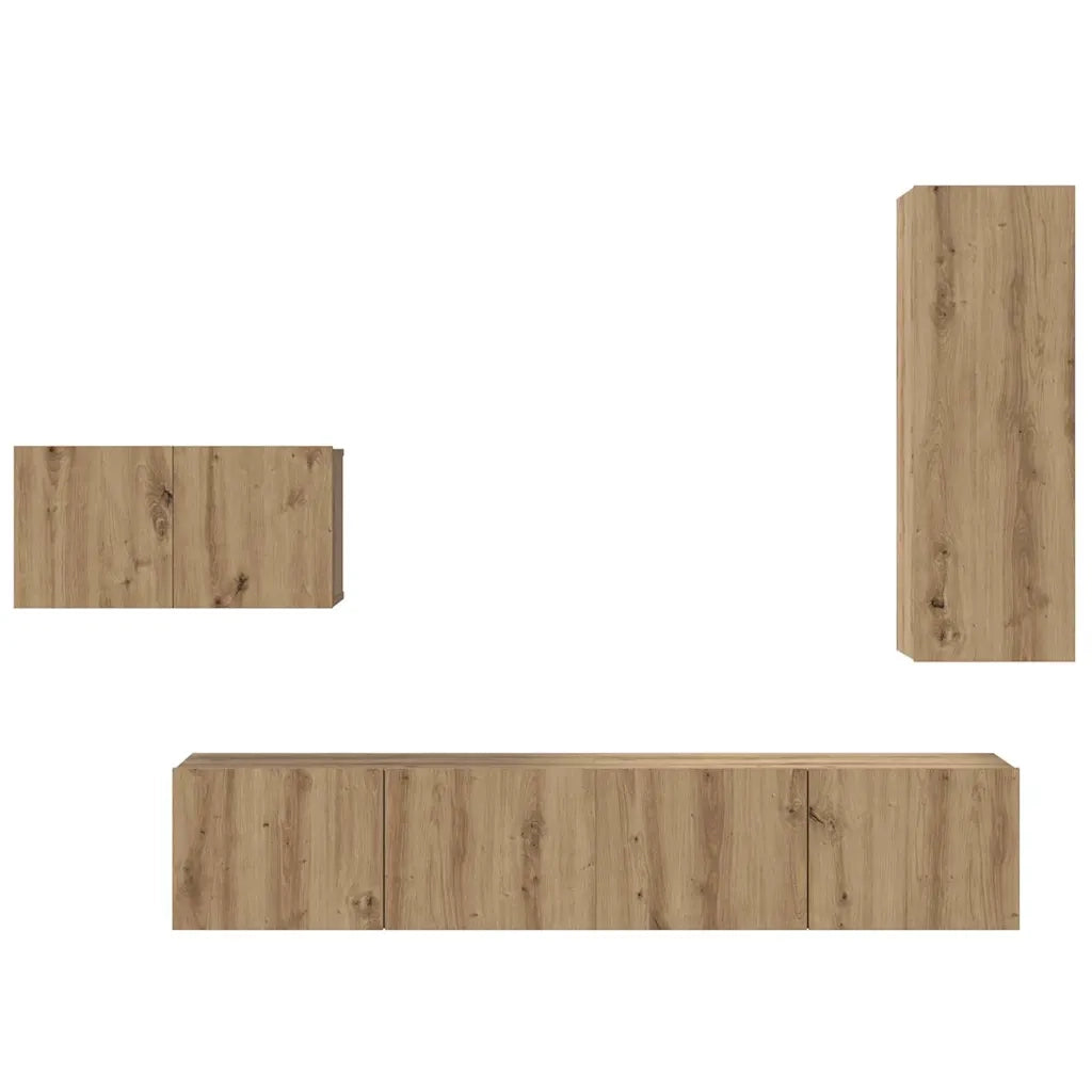vidaXL Set mobile TV 4 pcs rovere artigianale 30.5 x 30 x 90 cm