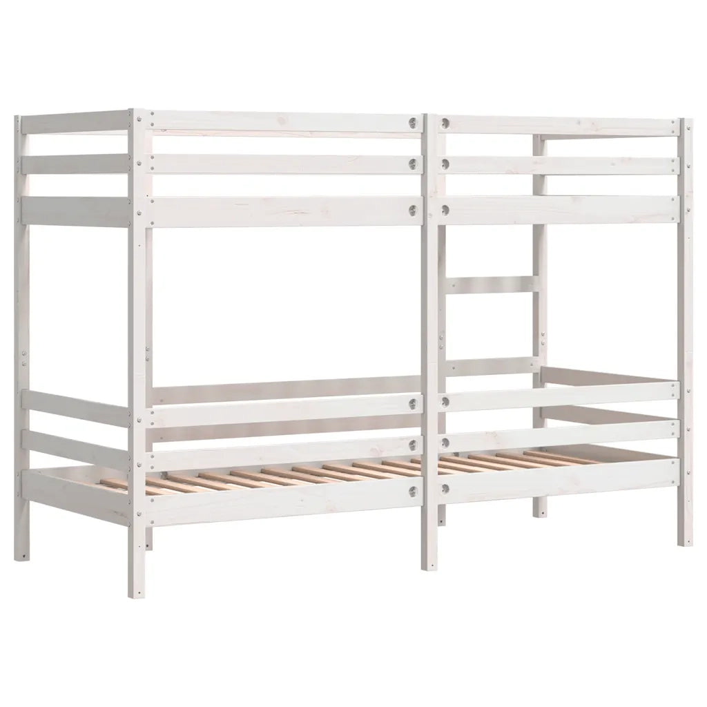 Letto a Castello senza Materasso Bianco 90x190cm Massello Pino 3284222